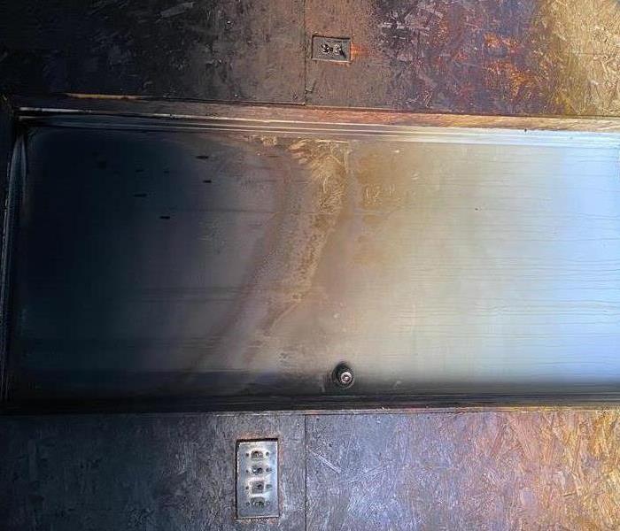 Fire Damaged Door cover in soot